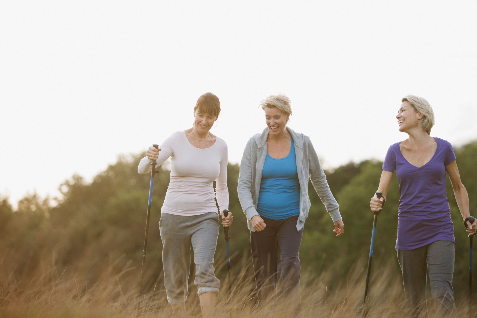 Happy woman hiking together outdoors